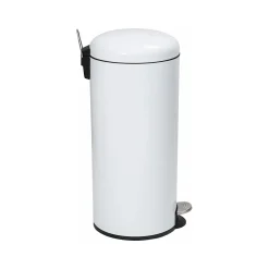 Honey-Can-Do Steel Step Trash Can, 7.9-Gallon, White (TRS-09329)