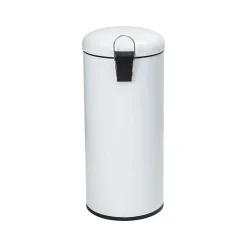 Honey-Can-Do Steel Step Trash Can, 7.9-Gallon, White (TRS-09329)