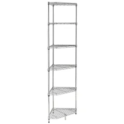 Online 6-Tier Compact Triangle Corner Shelving Unit, Chrome (SHF-10025) Shelving