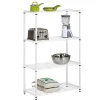 Outlet 4-Tier Heavy-Duty Adjustable Shelving Unit with 250-lb Weight Capacity, 14"W, White (SHF-09440) Shelving