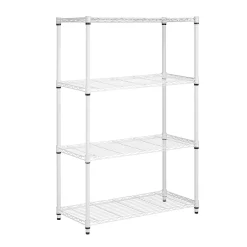 Outlet 4-Tier Heavy-Duty Adjustable Shelving Unit with 250-lb Weight Capacity, 14"W, White (SHF-09440) Shelving