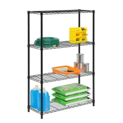 Clearance 4-Tier 250lb. Capacity Shelving Unit, Black (SHF-01908) Shelving