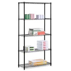 Outlet 5-Tier Shelving, Black Powder Coat (SHF-06831) Shelving