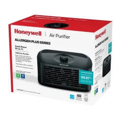 Air Purifiers<Honeywell True HEPA Tabletop Portable Air Purifier, Black (HPA020B)