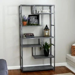 Hot 65"H 6-Shelf Bookcase, (8090-1) Bookcases
