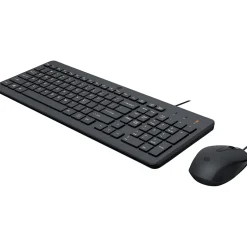 HP 150 240J7AA Ergonomic Keyboard and Optical Mouse Combo, Black* Ergonomic Keyboard & Mouse Sets
