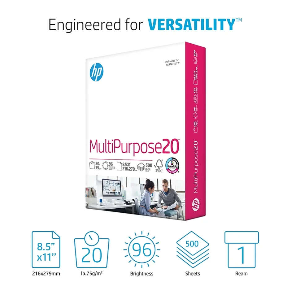 Outlet 8.5" x 11" Multipurpose Paper, 20 lbs., 96 Brightness, 500 Sheets/Ream (M1120) Multipurpose Paper