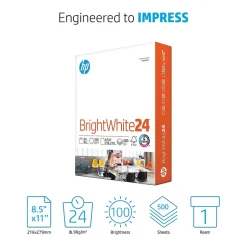 Sale BrightWhite24 8.5" x 11" Inkjet Paper, 24 lbs., 100 Brightness, 500 Sheets/Ream (B1124) Large Quantity Paper