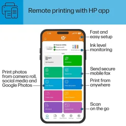 Color Printers<HP DeskJet 4255e Wireless All-in-One Color Inkjet Printer, Scanner, Copier, Best for Home, 3 Months of Ink Included (588S6A)