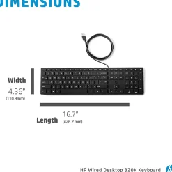 HP Desktop 320K Wired Keyboard (9SR37AA#ABA)* Keyboards