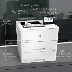 Black & White Printers<HP LaserJet Enterprise M507X Wireless Monochrome Laser Printer