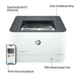 Black & White Printers<HP LaserJet Pro LJP 3001dw Wireless Black & White Laser Printer, Single-Function, Print, Best for Office (3G65OF)