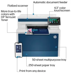 Color Printers<HP LaserJet Pro LJP 4301fdw Wireless Color Laser Printer, All-In-One, Print, Scan, Copy, Fax (4RA82F)