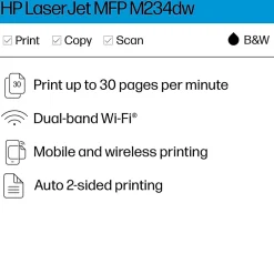 Instant Photo Printers<HP LaserJet Pro MFP M234dw Wireless Black & White Laser Printer, All-In-One, Print, Scan, Copy, Best for Home Office (6GW99F)