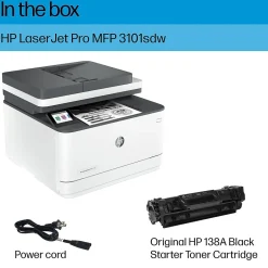 Instant Photo Printers<HP LaserJet Pro MFP 3101sdw Wireless Black & White All-in-One Laser Printer, Scanner, Copier, Best for Office (9D2X4F)