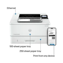 Black & White Printers<HP LaserJet Pro 4001n Wired Black & White Laser Printer, Single Function Print, Best for Office (2Z599F)