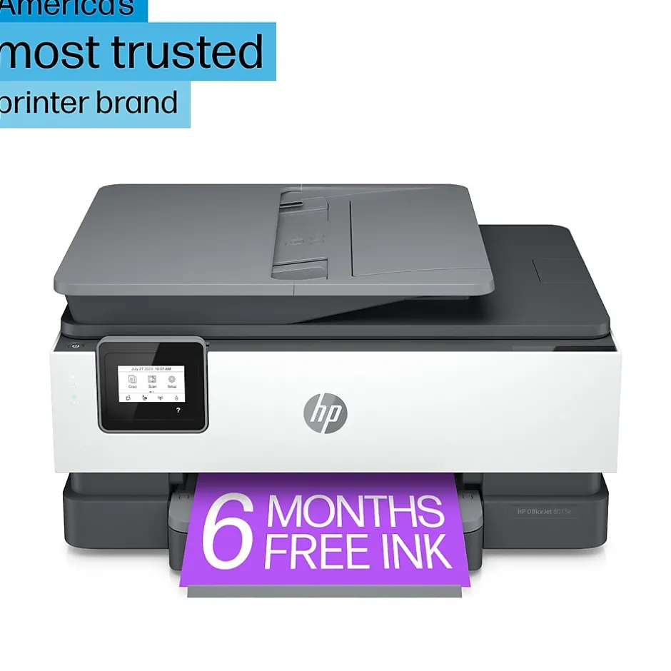 Instant Photo Printers<HP OfficeJet 8015e Wireless Color Inkjet Printer, All-In-One, Print, Scan, Copy (228F5A#B1H)