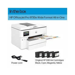 Instant Photo Printers<HP OfficeJet Pro 9730e Wide Format Wireless All-in-One Color Printer, Best for Office, 3 Months FREE INK with + (537P6A)