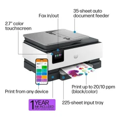 Color Printers<HP OfficeJet Pro 8139e Wireless Color Inkjet Printer, All-In-One, Print, Scan, Copy, Fax (40Q51A#B1H)