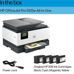 Color Printers<HP OfficeJet Pro 9125e Wireless Color Inkjet Printer, All-In-One, Print, Scan, Copy, Fax (403X0A#B1H)