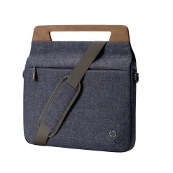 HP Renew Laptop Slim Briefcase, Heather Blue/Brown Fabric/Faux Leather (1A215AA#ABL)