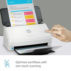 Portable Scanners<HP Scanjet Pro 2000 s2 Duplex Desktop Document Scanner, White (6FW06A#BGJ)