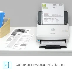 Portable Scanners<HP Scanjet Pro 3000 s4 Duplex Desktop Document Scanner, White (6FW07A#BGJ)