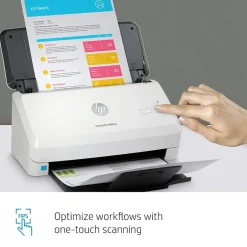 Portable Scanners<HP Scanjet Pro 3000 s4 Duplex Desktop Document Scanner, White (6FW07A#BGJ)