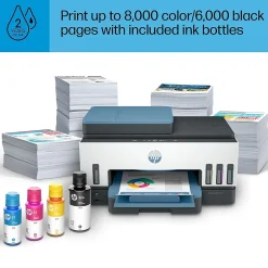 Color Printers<HP Smart Tank 7602 Wireless All-in-One Color Ink Tank Printer Scanner Copier Fax, 2 years of ink (28B98A)
