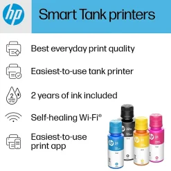 Color Printers<HP Smart Tank 7602 Wireless All-in-One Color Ink Tank Printer Scanner Copier Fax, 2 years of ink (28B98A)