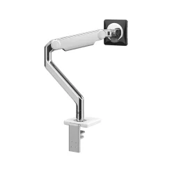 Humanscale M2.1 Adjustable Monitor Arm, Polished Aluminum/White (M21CMWBTB.WFH)* Ergonomic Monitor & Laptop Stands