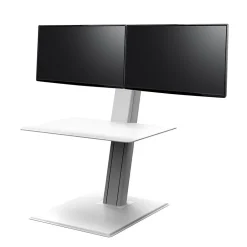 Discount QuickStand Eco 28"W Manual Rectangular Adjustable Standing Portable Desk for Dual Monitors, White (QSE2DMW) Standing Desks