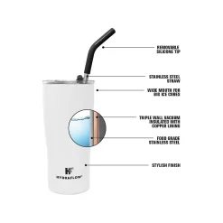 HYDRAFLOW Capri Stainless Steel Vacuum Insulated Tumbler, 20 oz., Black (218688)