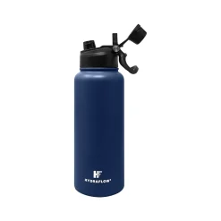 Water Bottles<HYDRAFLOW Hybrid Stainless Steel Vacuum Insulated Dual Lid Bottle, 34 oz., Navy (300253)