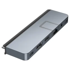 Usb Hubs<Hyper Products HyperDrive Duo Pro 7-Port USB Type-C Hub, Space Gray (HD575-GRAY)