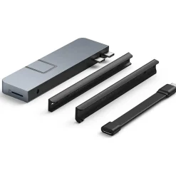 Usb Hubs<Hyper Products HyperDrive Duo Pro 7-Port USB Type-C Hub, Space Gray (HD575-GRAY)