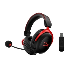 HyperX Cloud II Wireless Noise Canceling Stereo Gaming Headset, USB Type-C, Black/Red (4P5K4AA)* Gaming Headsets