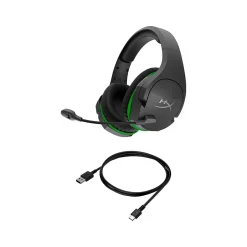 HyperX Cloudx Stinger Core Wireless Noise Canceling Stereo Gaming Over-the-Ear Headset, Black/Green (4P5J0AA)* Gaming Headsets