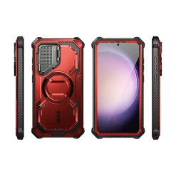 Cell Phone Cases<i-Blason ArmorBox MagSafe Rugged Case for Samsung Galaxy S24, Shock Absorbing, Metallic Red (GS24ABSPRD)