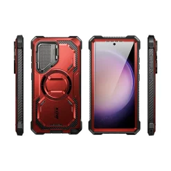 Cell Phone Cases<i-Blason ArmorBox MagSafe Rugged Case for Samsung Galaxy S24 Ultra, Metallic Red (GS24UABSRD)