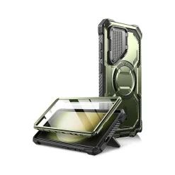 Cell Phone Cases<i-Blason Armorbox MagSafe Rugged Case for Samsung Galaxy S24 Ultra, Shock-Absorbing, Dark Green