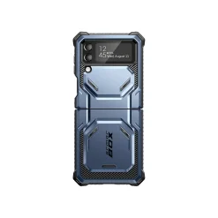 Cell Phone Cases<i-Blason Armorbox Metallic Blue Rugged Case for Samsung Galaxy Z Flip4 (Galaxy2022-ZFlip4-5G-Armorbox-Tilt)