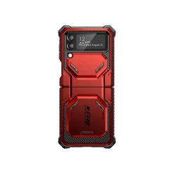 Cell Phone Cases<i-Blason Armorbox Metallic Red Rugged Case for Samsung Galaxy Z Flip4 (Galaxy2022-ZFlip4-5G-Armorbox-Ruddy)