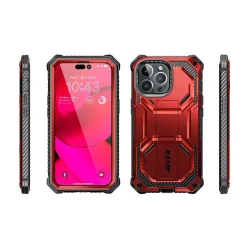 Cell Phone Cases<i-Blason Armorbox Metallic Red Rugged Case for iPhone 14 Pro Max (iPhone2022Pro-6.7-Armorbox-SP-Ruddy)