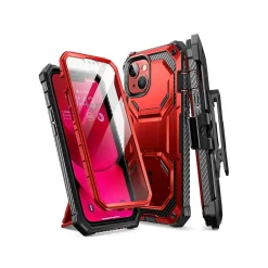 Cell Phone Cases<i-Blason ArmorBox Metallic Red Rugged Case for iPhone 14 (iPhone2021/22-6.1-Armorbox-SP-Ruddy)