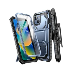 Cell Phone Cases<i-Blason Armorbox Metallic Blue Rugged Case for iPhone 14 (iPhone2021/22-6.1-Armorbox-SP-Tilt)