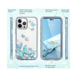 Cell Phone Cases<i-Blason Cosmo Bluefly Case for iPhone 14 Pro Max (iPhone2022Pro-6.7-Cosmo-SP-Bluefly)