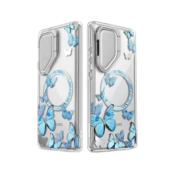 Cell Phone Cases<i-Blason Cosmo Clear BlueFly MagSafe Bumper Case for Samsung Galaxy S24 Ultra, Shock Absorbing, Clear/Blue (GS24UCOSMOSPBFY)