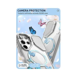 Cell Phone Cases<i-Blason Cosmo Clear BlueFly MagSafe Bumper Case for Samsung Galaxy S24 Ultra, Shock Absorbing, Clear/Blue (GS24UCOSMOSPBFY)