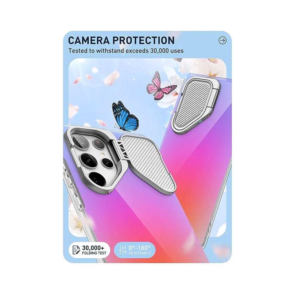 Cell Phone Cases<i-Blason Cosmo Colorful Pink Ombre Phone Case for Samsung Galaxy S24 Ultra, Shock Absorbing (GS24UCOSMOSPOM)